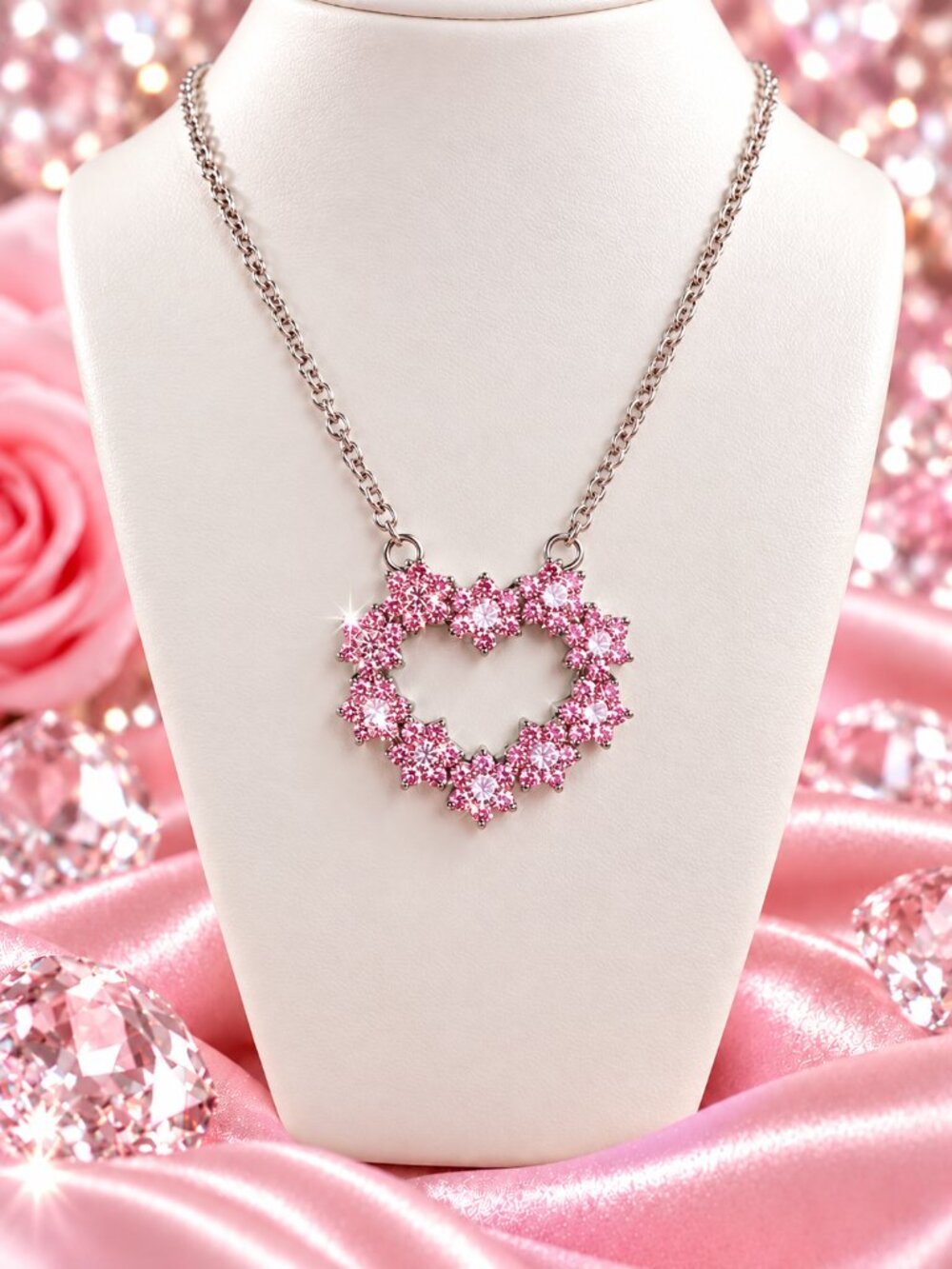 Park Lane Very Rare Mesmerize Pink Swarovski Borealis Necklace - Picture 4 of 4